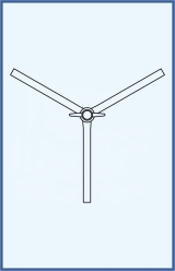 Y-bore stopcock, complete with PTFE key