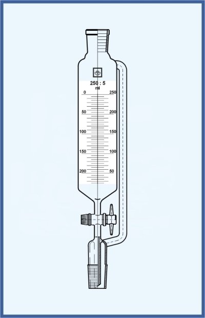 Tropftrichter zylindrisch - mit NS Teflonküken und Druckausgleichsrohr