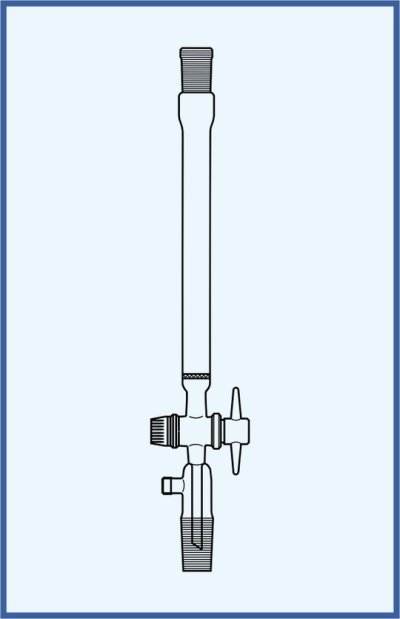 Chromatography-column - with sintered glass disc (Porosity 0) and SJ socket, stopcock with PTFE key and cone with GL 18