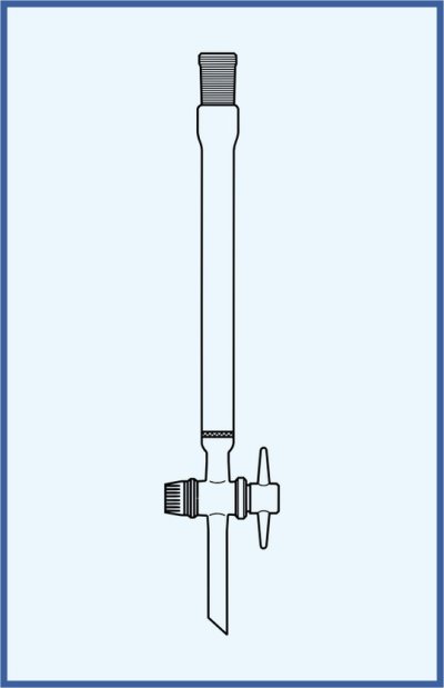 Chromatographie-Säule - mit Frite (Porosität 0) und NS Hülse und Hahn mit PTFE Küken