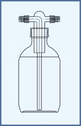 Gaswaschflasche mit nach Drechsler-inkl. Laborflasche