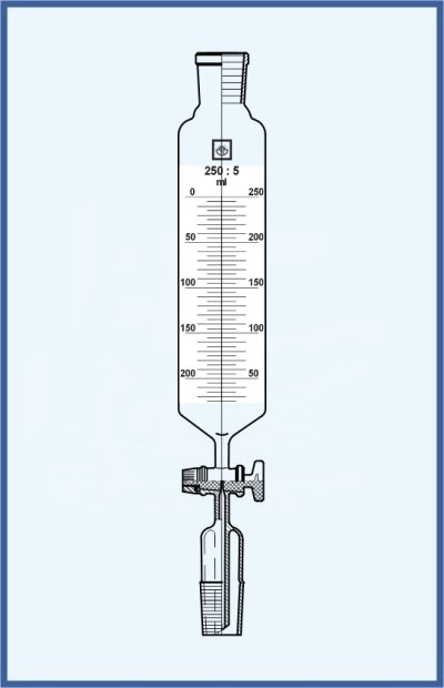 Tropftrichter zylindrisch - mit NS Glashahn