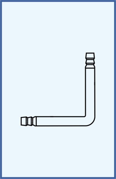 Connecting tube - L - shape with hose connections