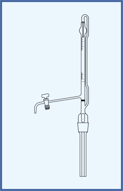 Automatische Bürette nach Pellet - mit Auslaufhahn, QUALICOLOR - Glas-Küken, mit Schellbach-Streifen, Klasse B
